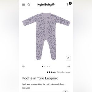 Kyte footie in taro leopard